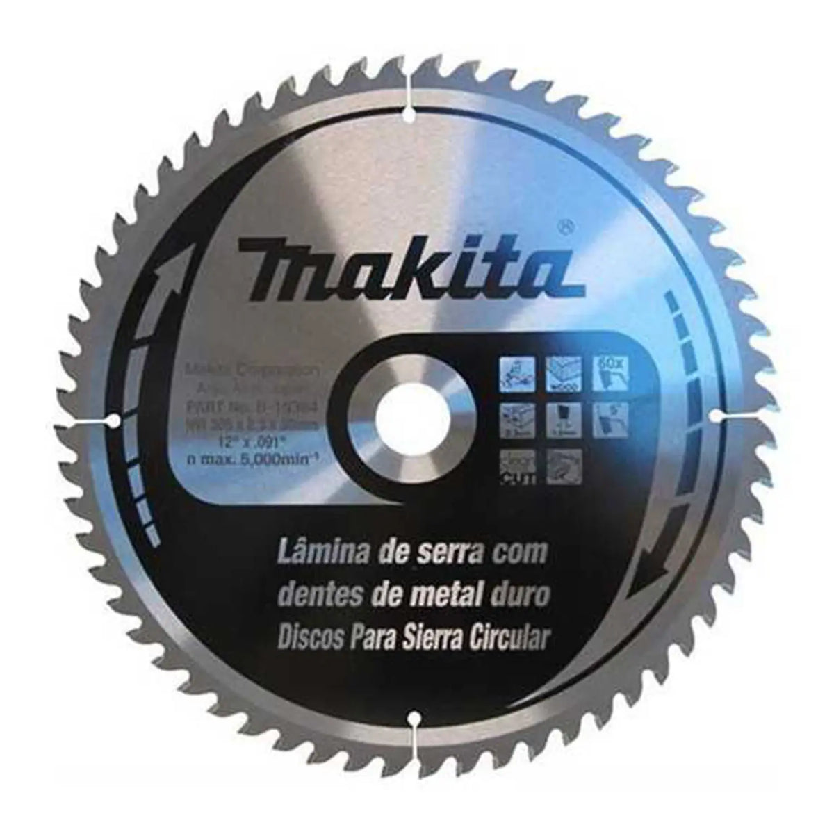 Disco Sierra Makita 305mm 30mm 60t B-19364 Plata