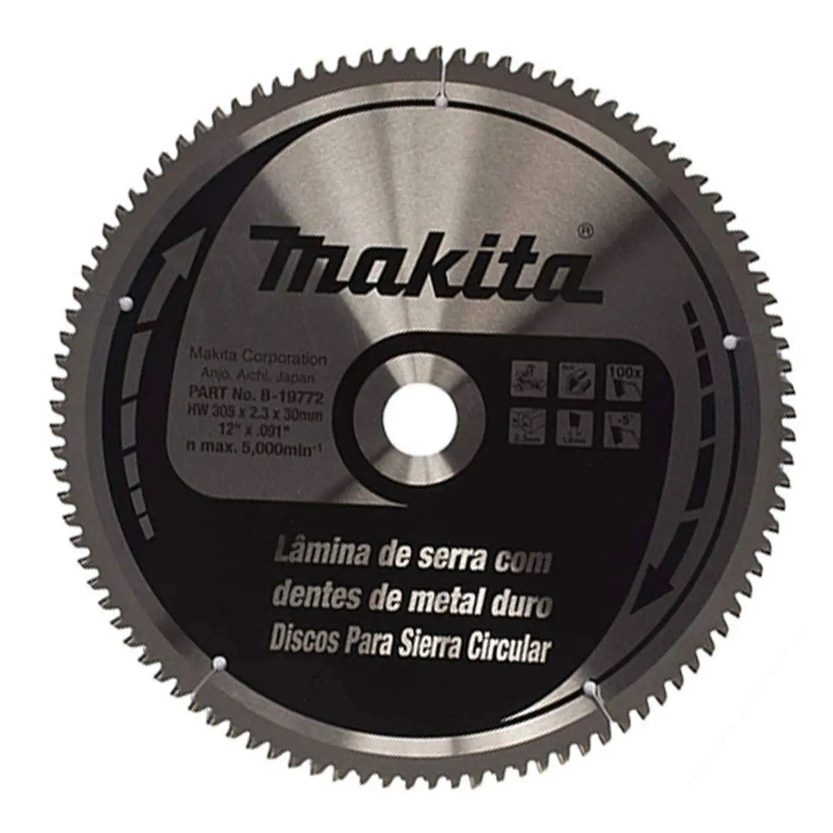 Disco Sierra 12 PuLG 30mm 100t Para Aluminio Makita B-19772