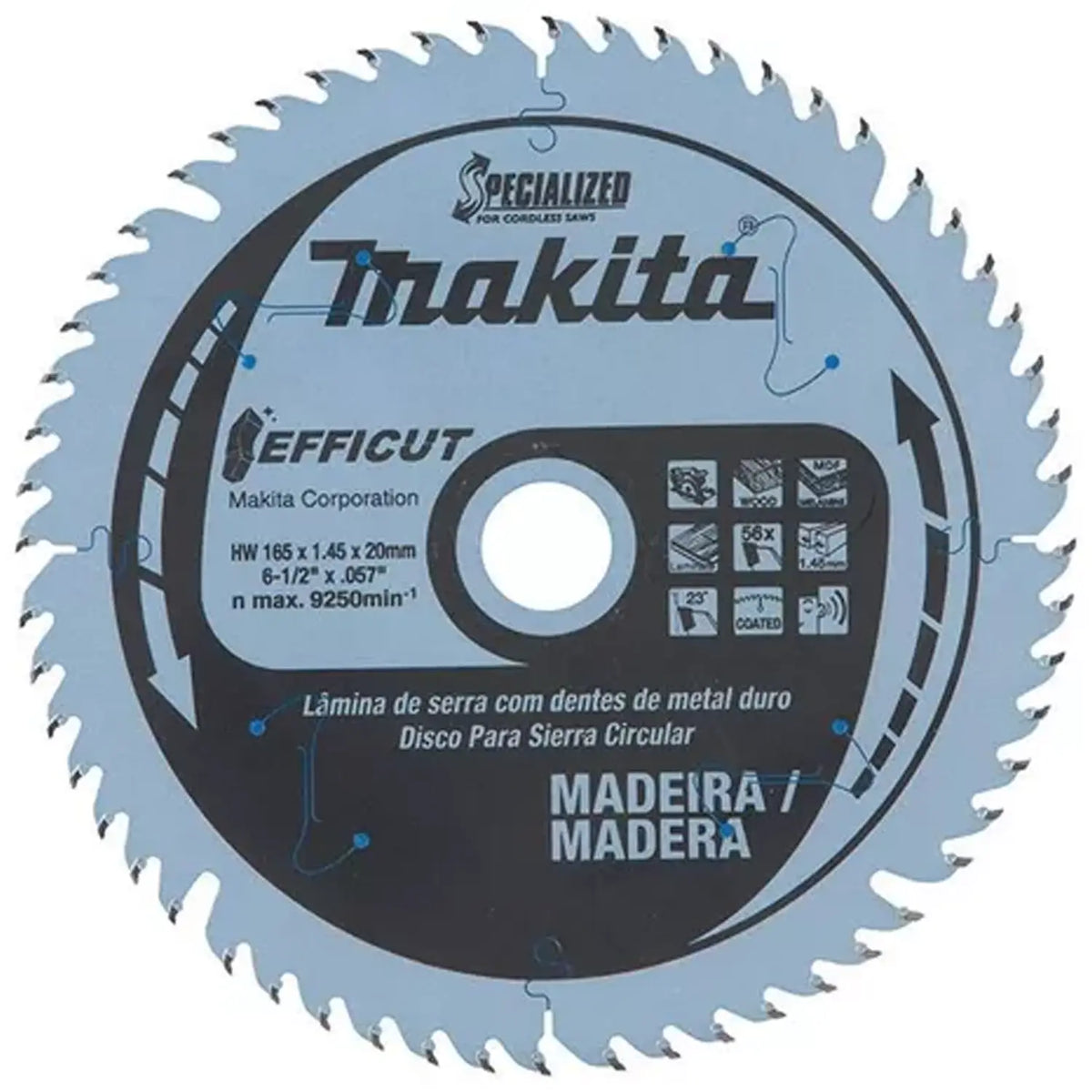 Disco Sierra Circular Mdf 6 1/2'' 42 Dientes Makita B-56926 Dorado Oscuro