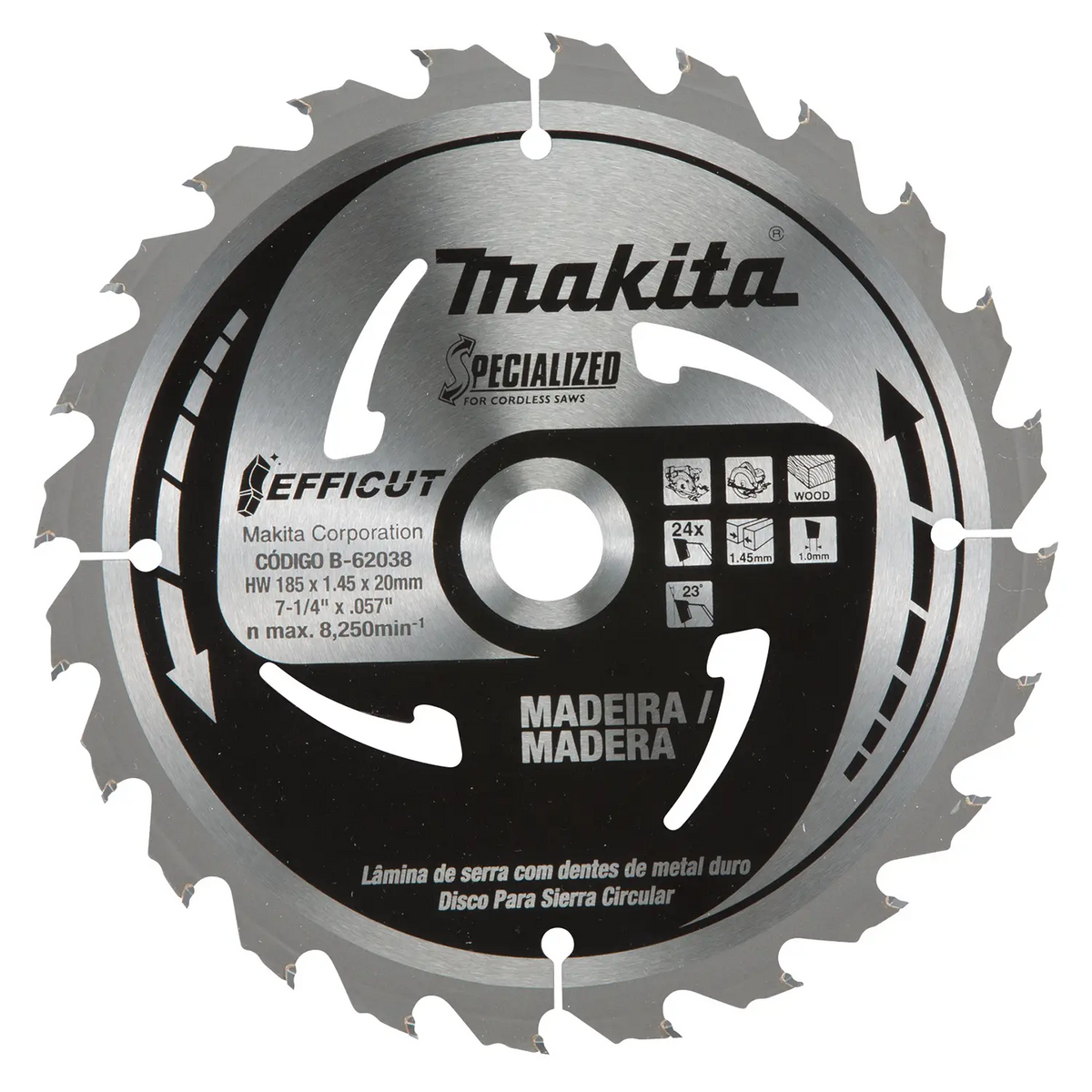 Disco Sierra Circular 185mm 24t Madera Makita B-62038