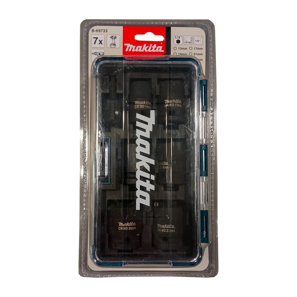 Juego De Dados De Impacto 1/2, 7 Piezas Makita B-69733 Negro