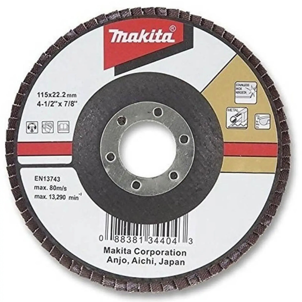 Disco Traslapado Metal/inox 4 1/2'' Gr36 Makita D-27420 Azul Petróleo
