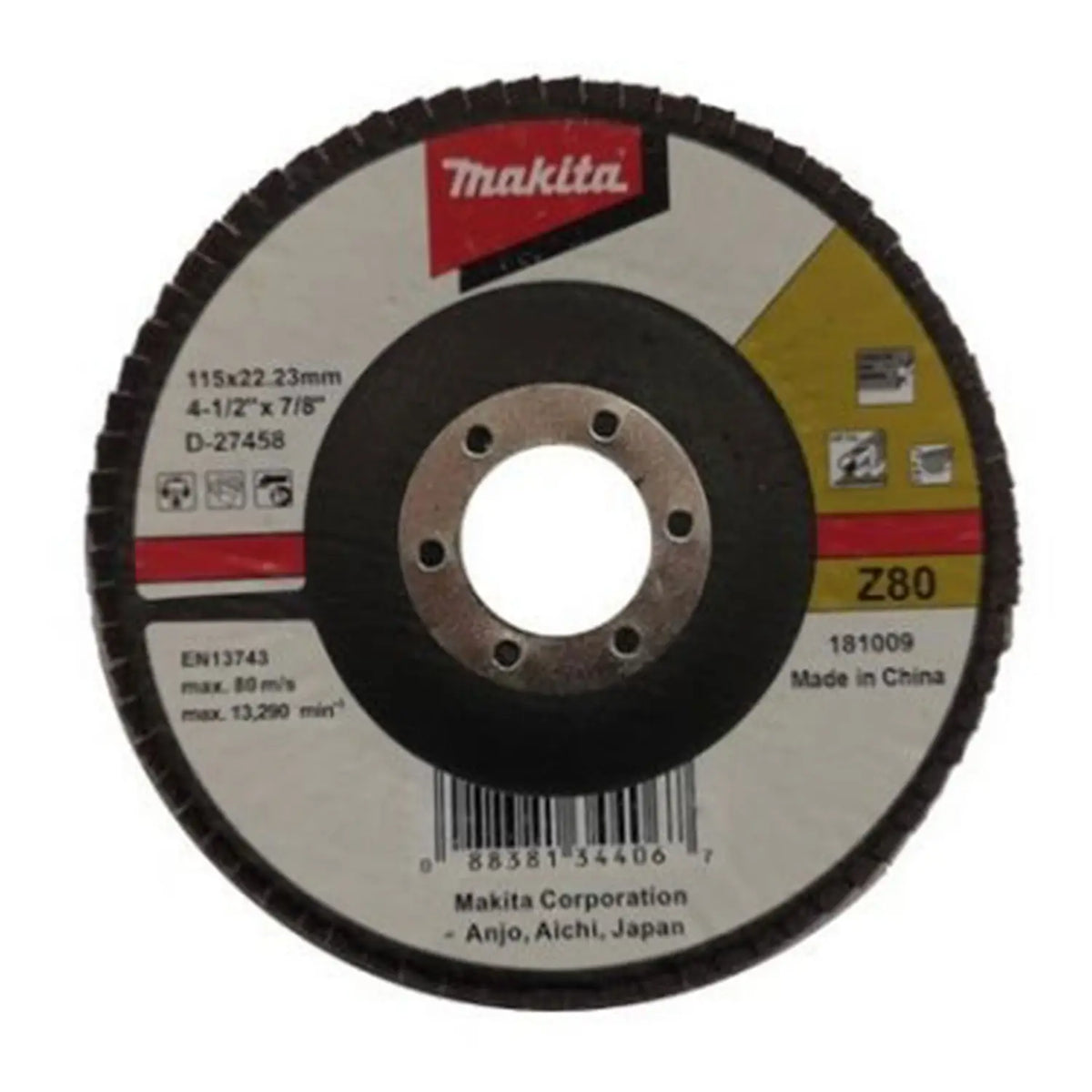 Disco Traslapado 115 Gr80 Zircon - Makita D-27458 Metal/inox Azul Petróleo