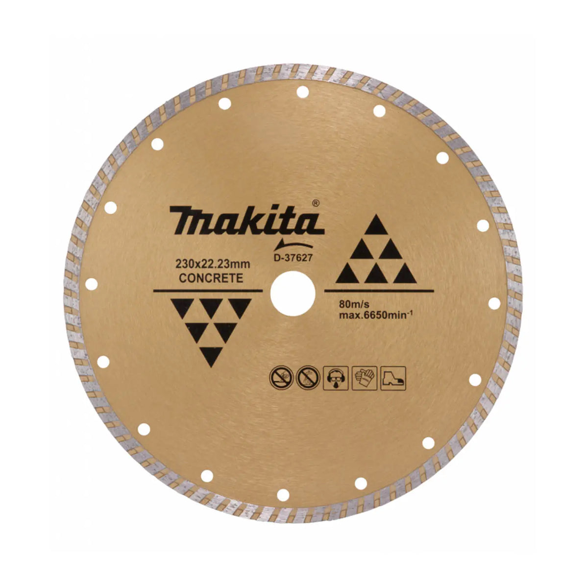 Disco Diamantado Turbo P/concreto 9'' Makita D-37627 Dorado Oscuro