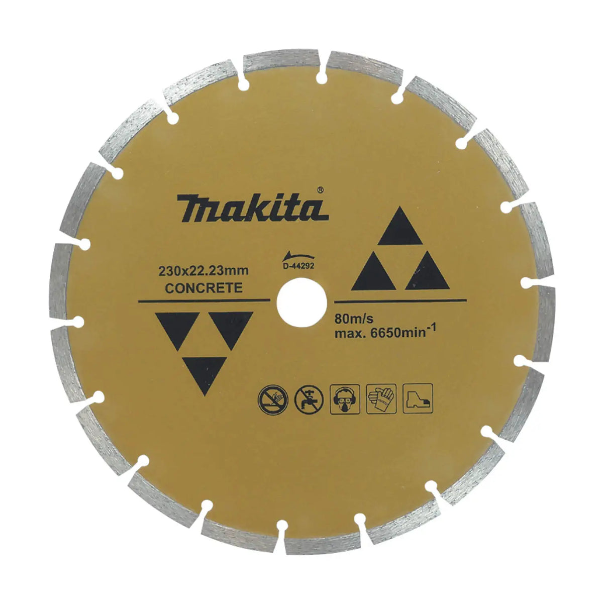 Disco Diamantado Segmentado Concreto 9'' Makita D-44292 Dorado Oscuro