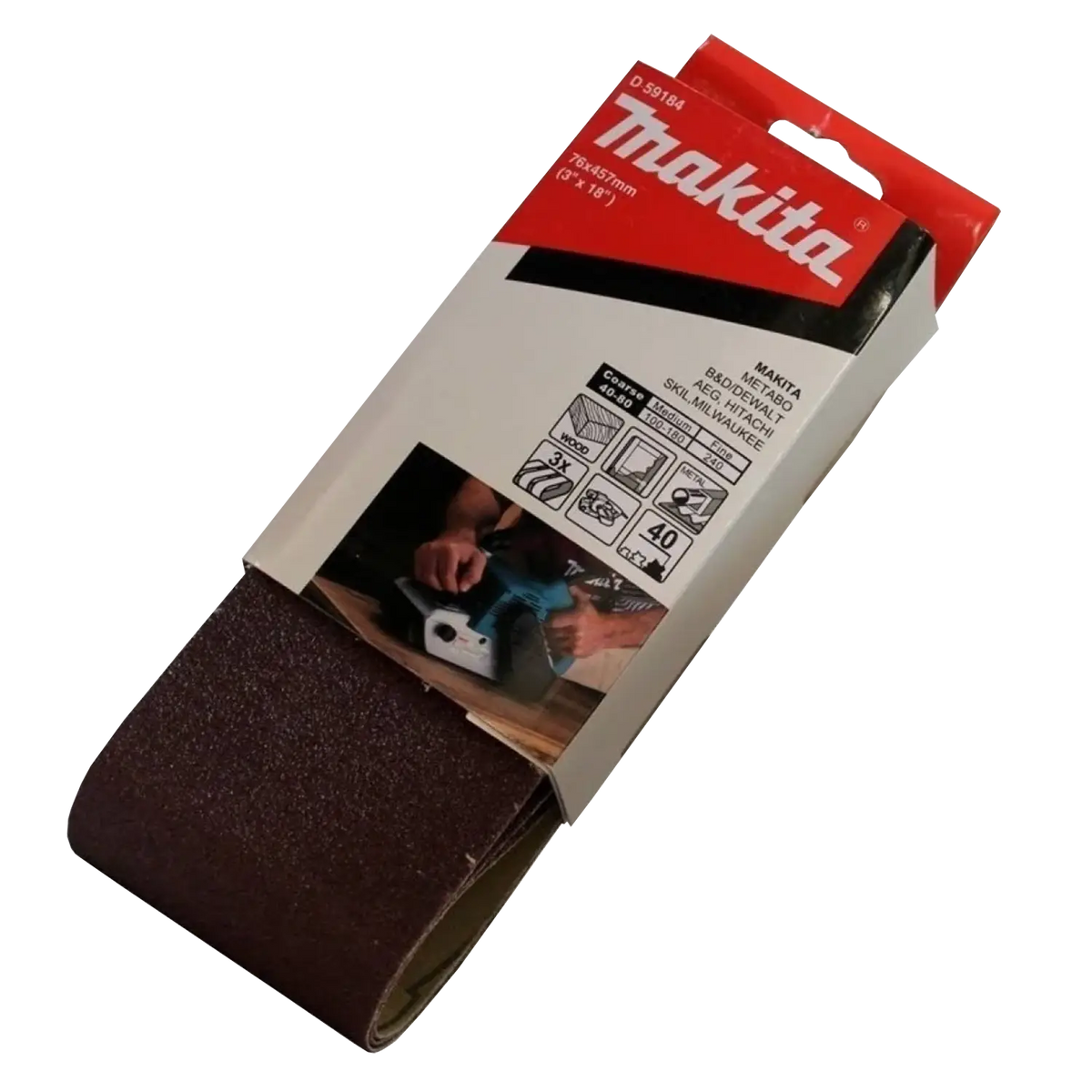Lija De Banda 3 X 18 Pulgadas Grano 40 Makita D-59184 40