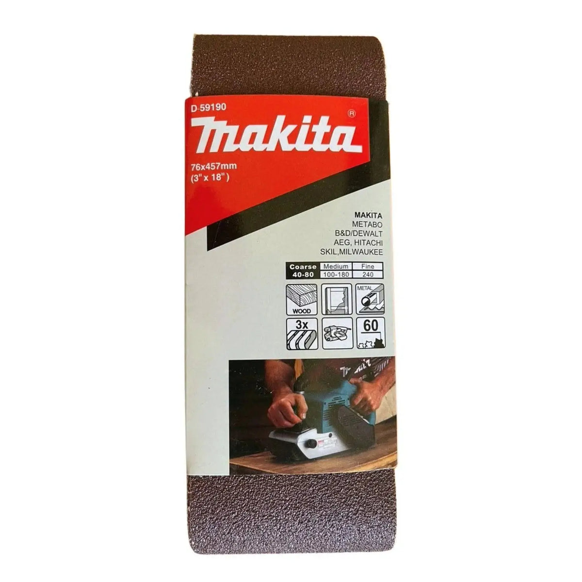 Lija De Banda 3 X 18 Pulgadas Grano 60 Makita D-59190 60