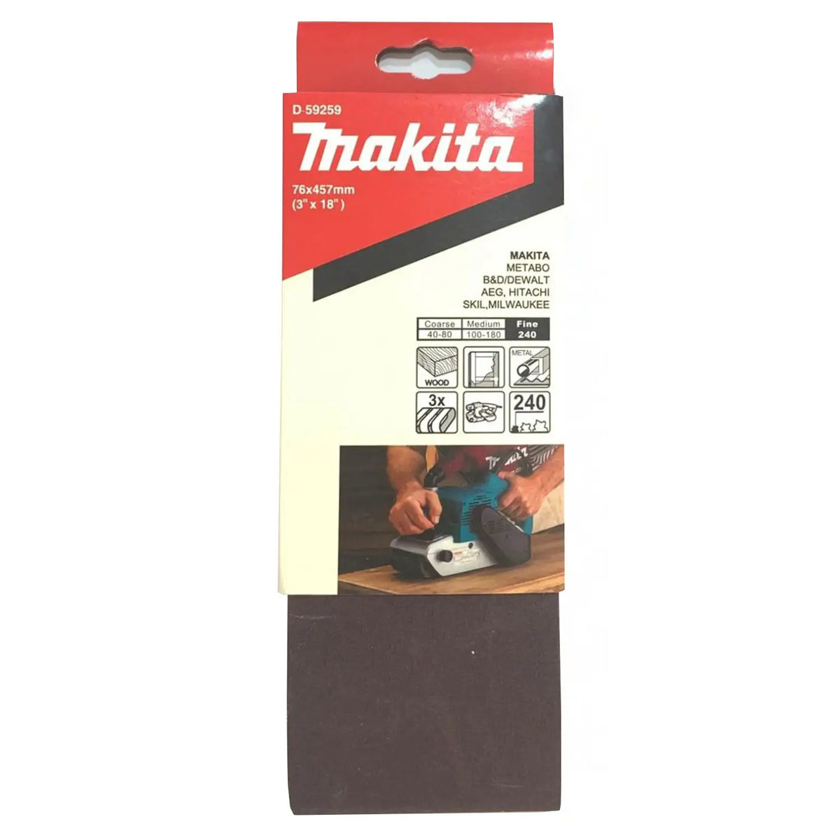 Lija De Banda 3 X 18 Pulgadas Grano 240 Makita D-59259 240
