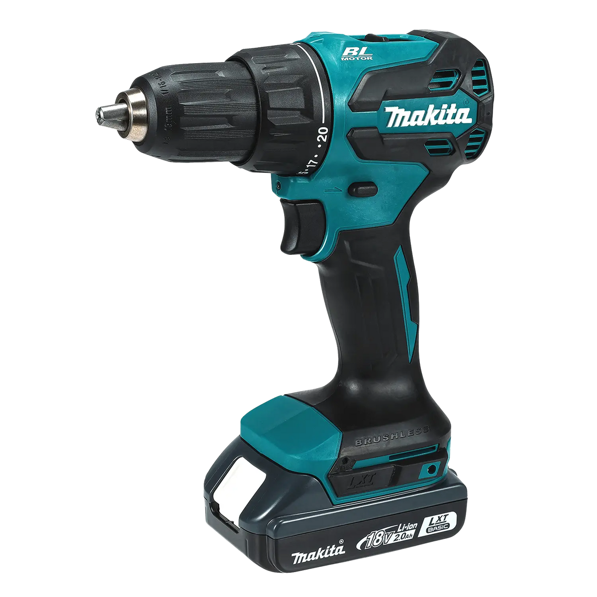 Taladro Percutor Inalambrico Bl Makita 2 Baterias Dhp490rfx2 Azul Petróleo 50hz/60hz