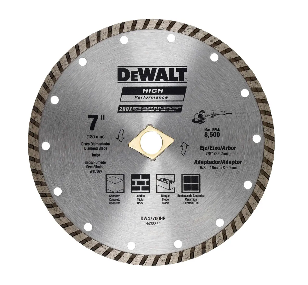 Disco Diamantado Ranurado 7'' Continuo Dewalt Dw47700hp