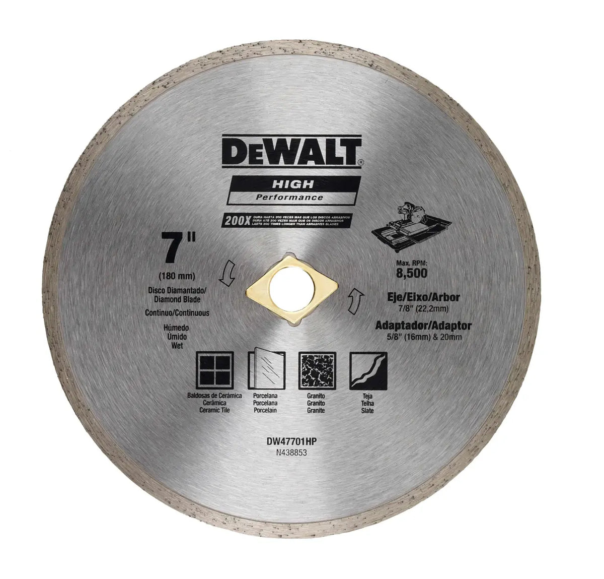 Disco Diamantado Continuo 7'' Dewalt Dw47701hp