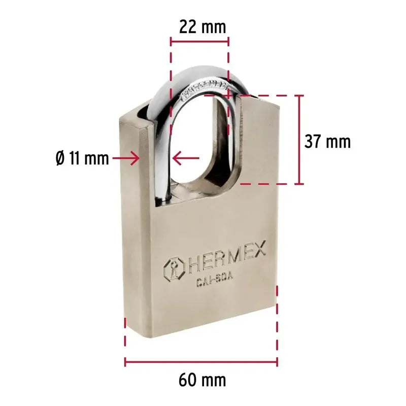 Candado Acero Anti-robo 60 Mm Hermex 