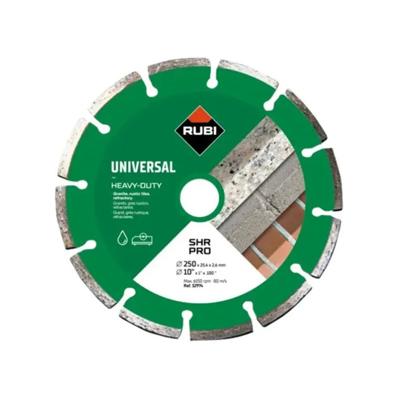 Disco Diamante Rubi Segmentado 32974 250 Mm M14 P/hormigón Verde