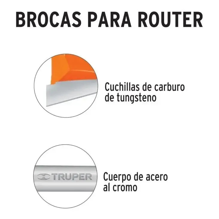 Fresa Para Router, Cola De Pato, 1/2  - Truper