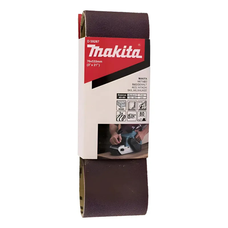 Lija De Banda 3 X 21 Pulgadas Grano 80 Makita D-59287 80