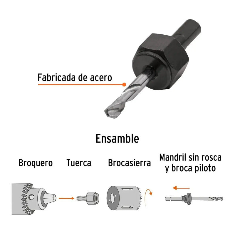 Mandril Zanco 3/8 Para Sierra Copa Diamantada - Truper