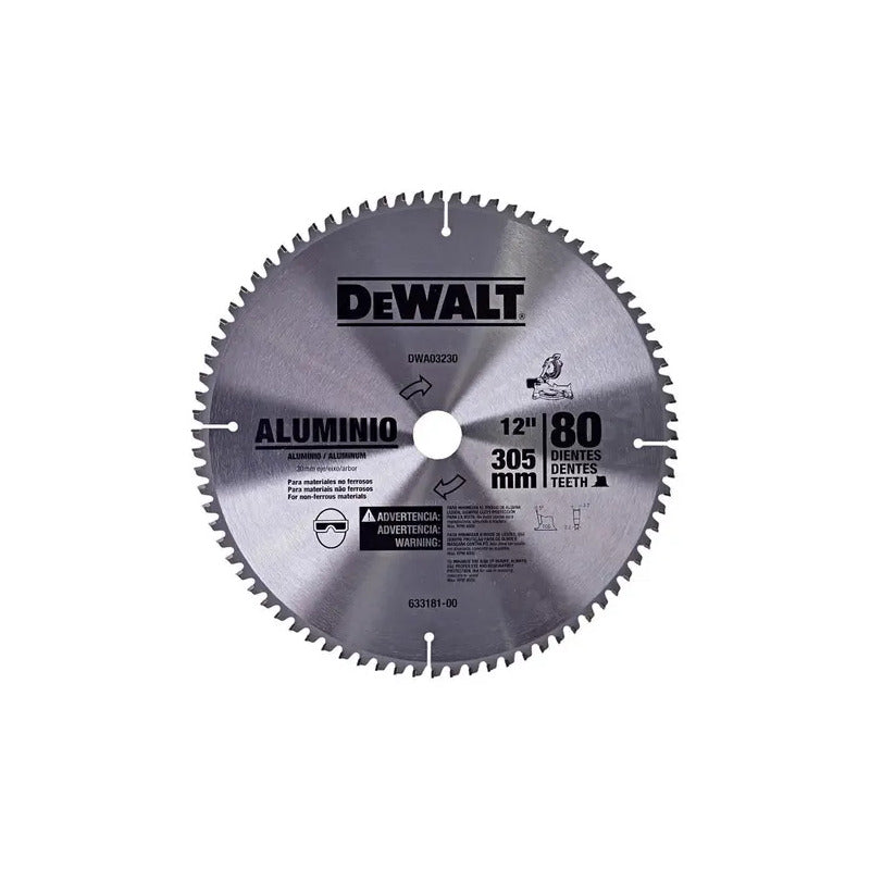Disco Sierra 12'' 80t Para Aluminio Dewalt Dwa03230 Gris
