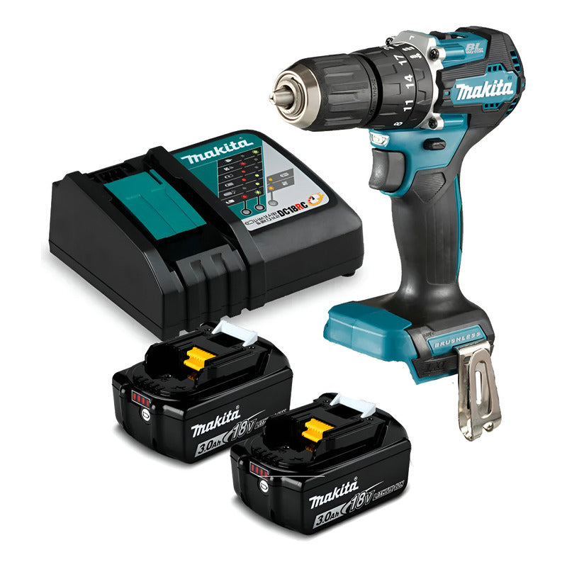 Taladro Percutor 18v Lxt 40nm Makita Dhp487fx4-1 Con B/c - Turquesa - 50hz/60hz