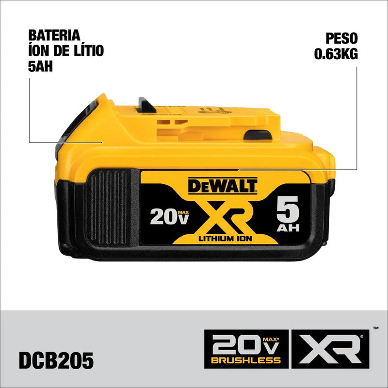 Batería 5.0ah 20v Max* Xr - Dewalt Dcb205-b3