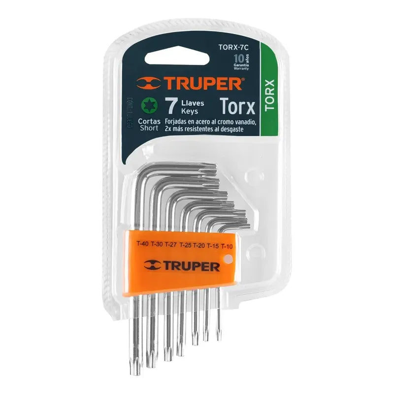 Juego De 7 Llaves Torx Corta Con Organizador - Truper