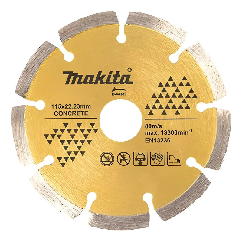 Disco Diamantado Segmentado 115mm P/concreto Makita D-44389 Dorado