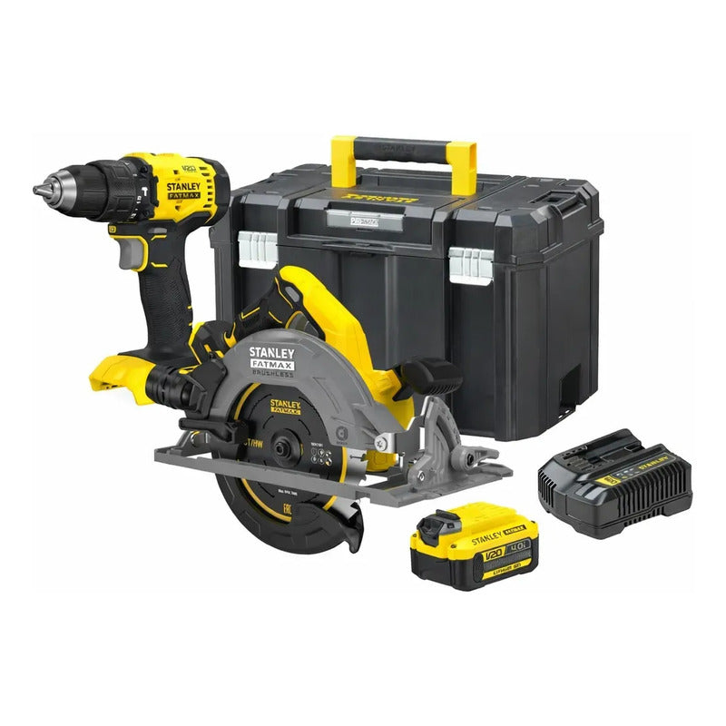 Kit Taladro Atornillador Y Sierra Circ Inalam Stanley 20v
