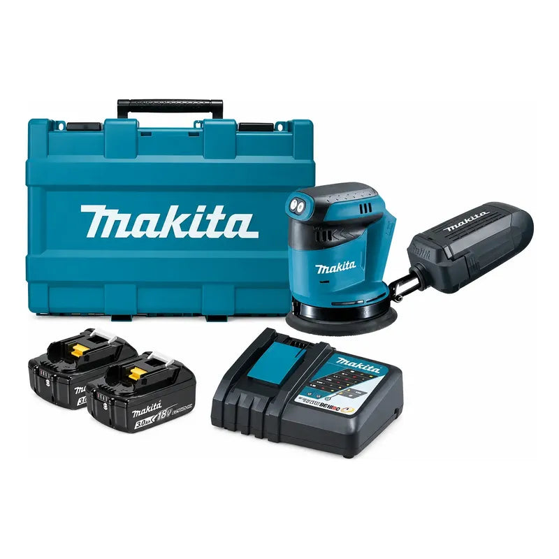 Lijadora Roto-orbital 18v 125mm C/batería Makita Dbo180rfe Turquesa