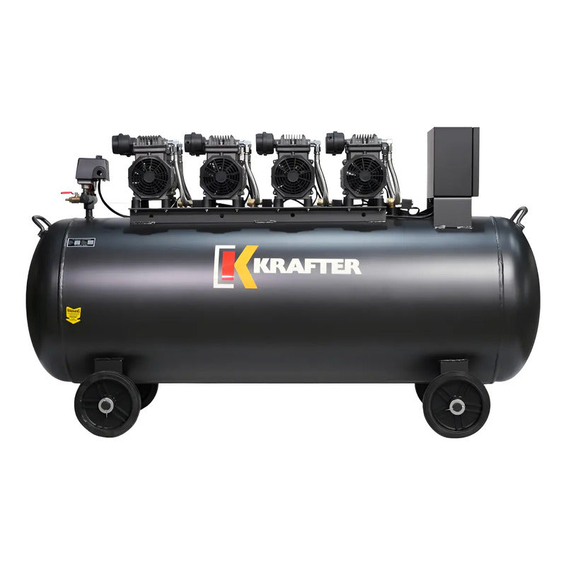 Compresor Krafter Libre De Aceite Mzb-300l Negro 50hz/60hz Monofásica