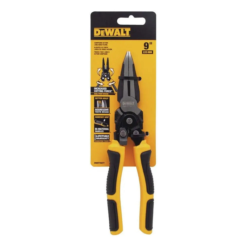 Alicate Punta Larga De Acción Compuesta 9 Dewalt Dwht70277