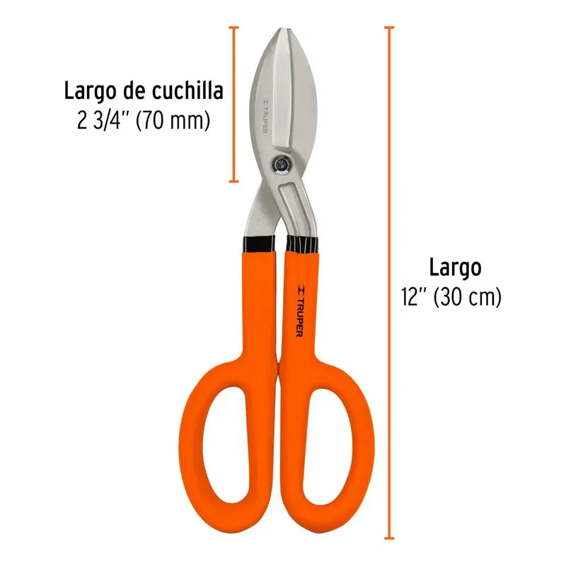 Tijera Hojalatera De 12 Pulgadas Truper Naranja