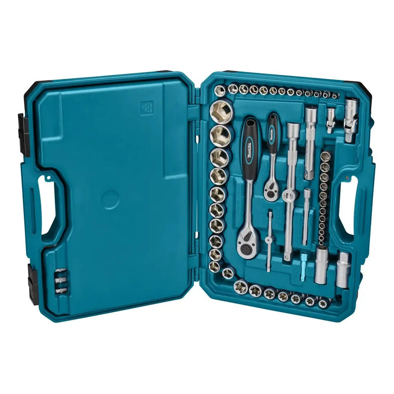 Set De Llaves, Puntas Y Vasos Makita E-10883  221pcs Azul Petróleo