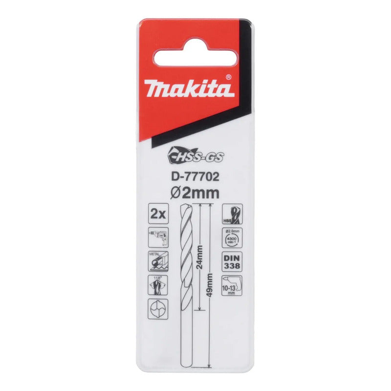 Set 2 Brocas Hss-gs P/metal 2x49mm Makita D-77702