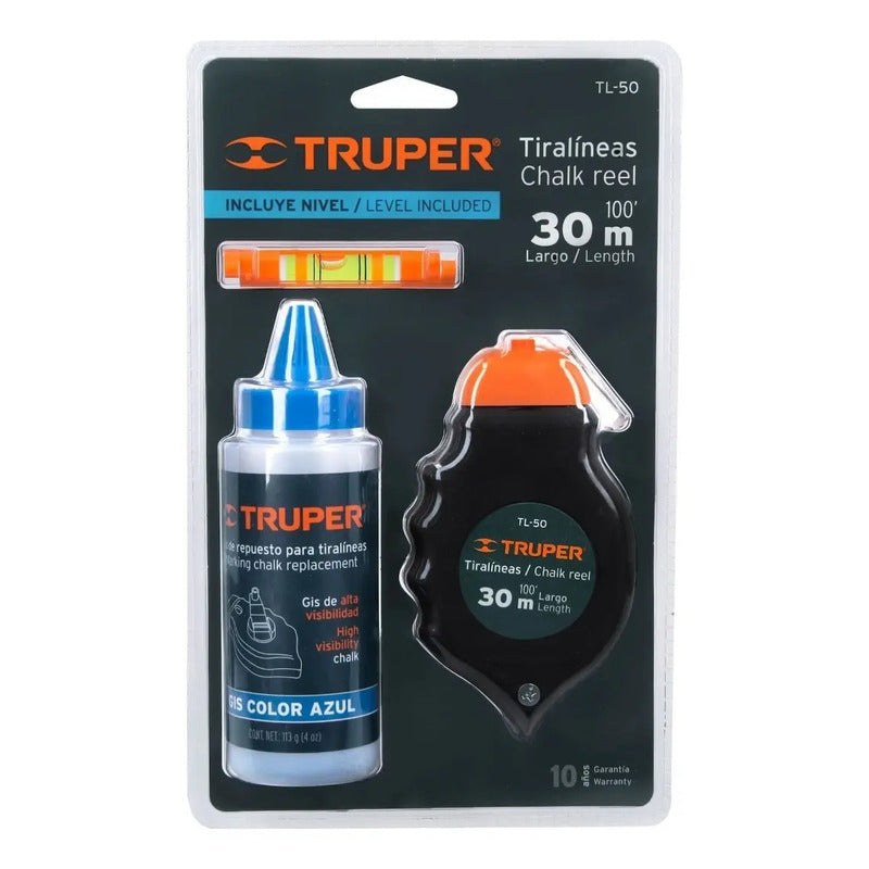 Tizador Tiralineas 30 Mts Con Nivel Y Gis - Truper