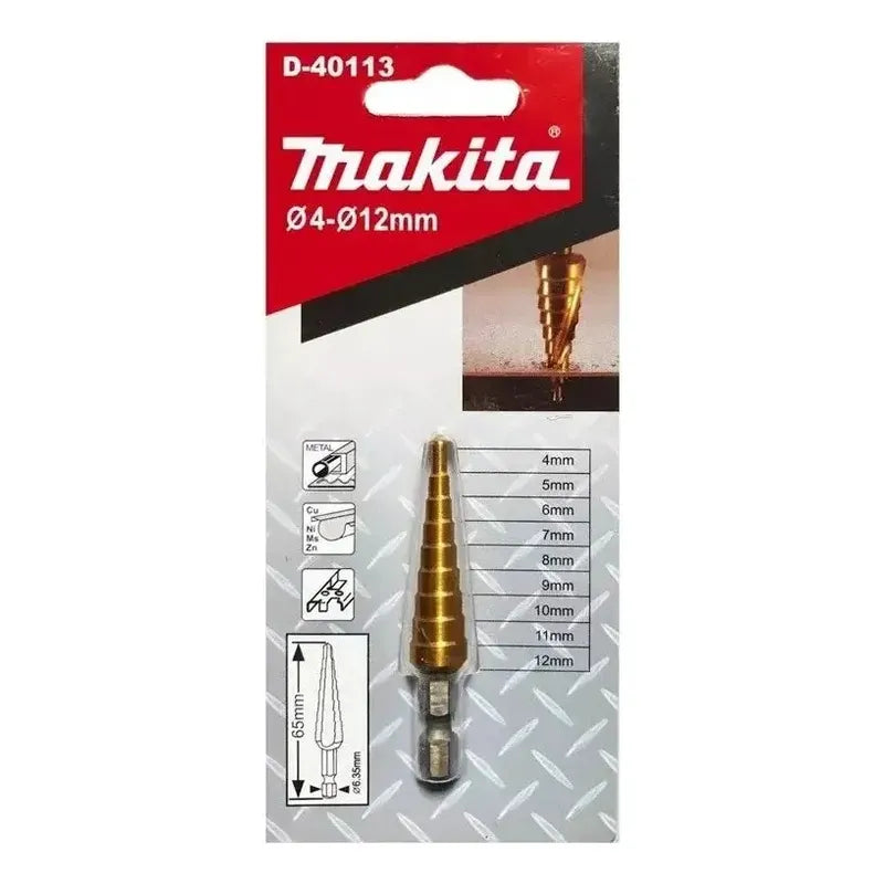 Broca Escalonada Recubrimiento Titanio 4-12mm Makita D-40113