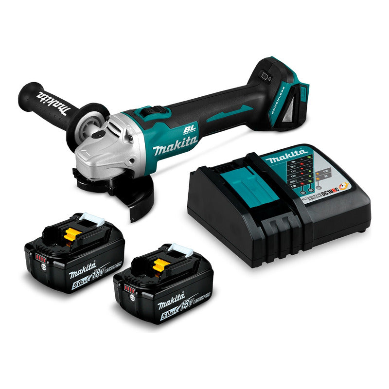 Esmeril Angular 18v 4-1/2'' Hombre Muerto Makita Dga458rte Turquesa