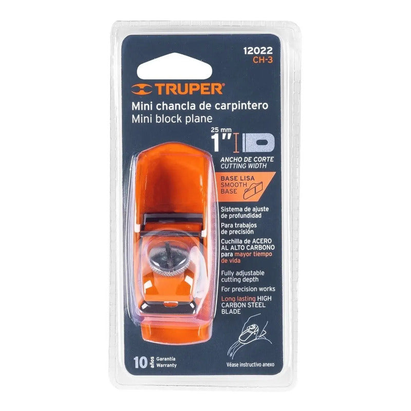 Cepillo Manual Mini Carpintero 1 Pulgada De Ancho Truper