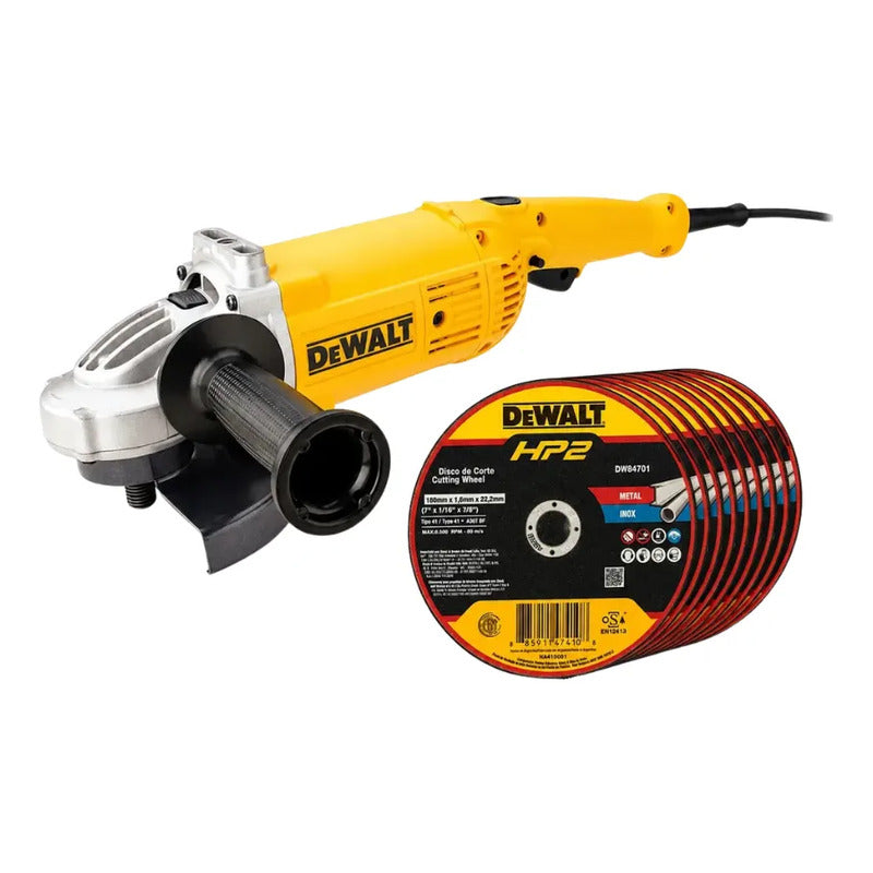 Esmeril 7  Dwe497 Dewalt + 25 Discos Gratis Amarillo 50 Hz / 60 Hz