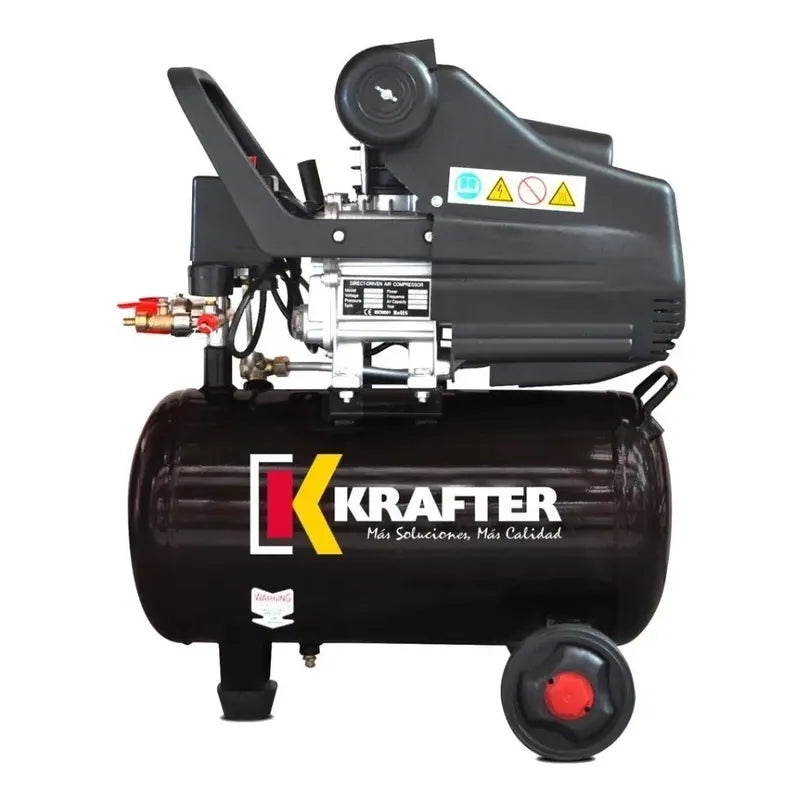 Compresor Krafter 24 Lts 2hp 220v 115psi 8bar - Envío Gratis Negro