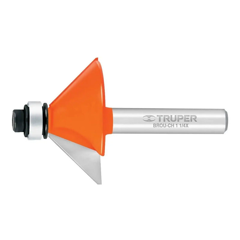 Fresa Para Router, Chaflán, 1-1/4  Con Balero, Truper