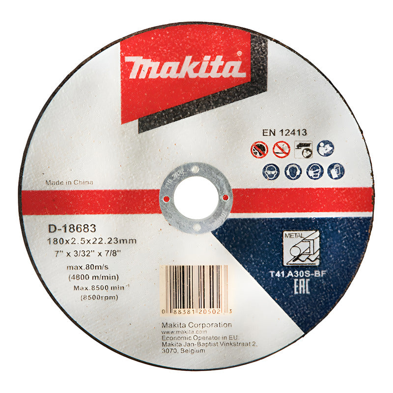 Set 10 Discos Corte Metal Recto 7''x2,5mm D-18683 Makita Azul Claro