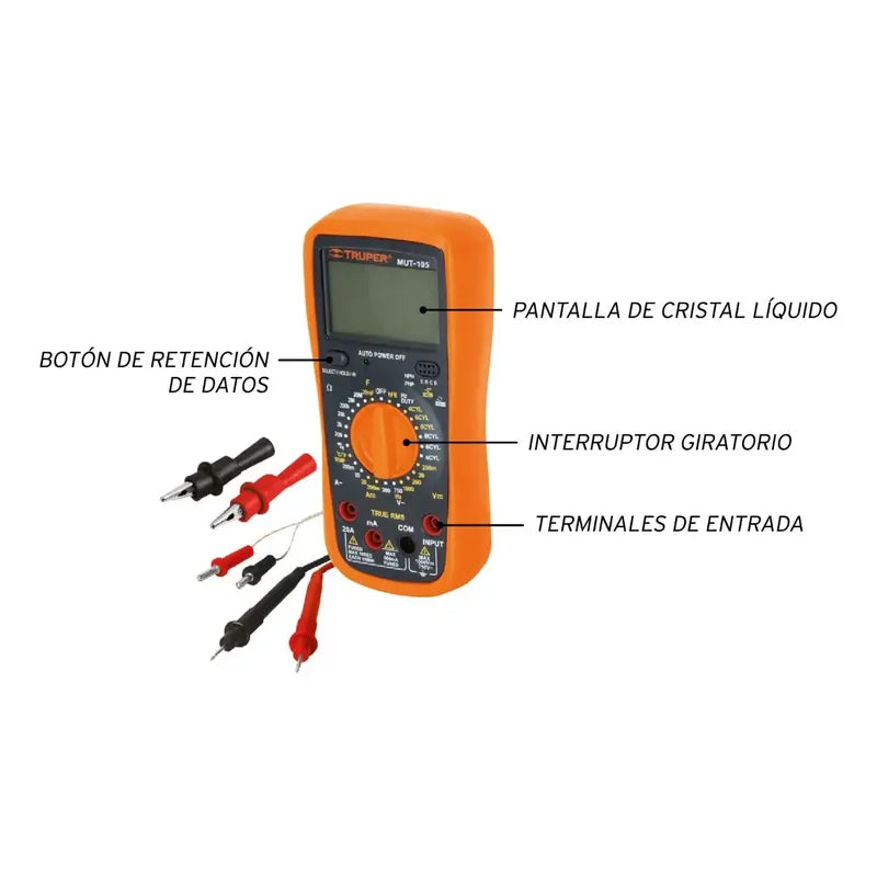 Multimetro Digital Profesional Truper Mut-105