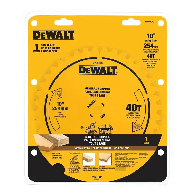 Disco De Sierra 10'' 40t Dewalt Dwa11040 Amarillo/negro