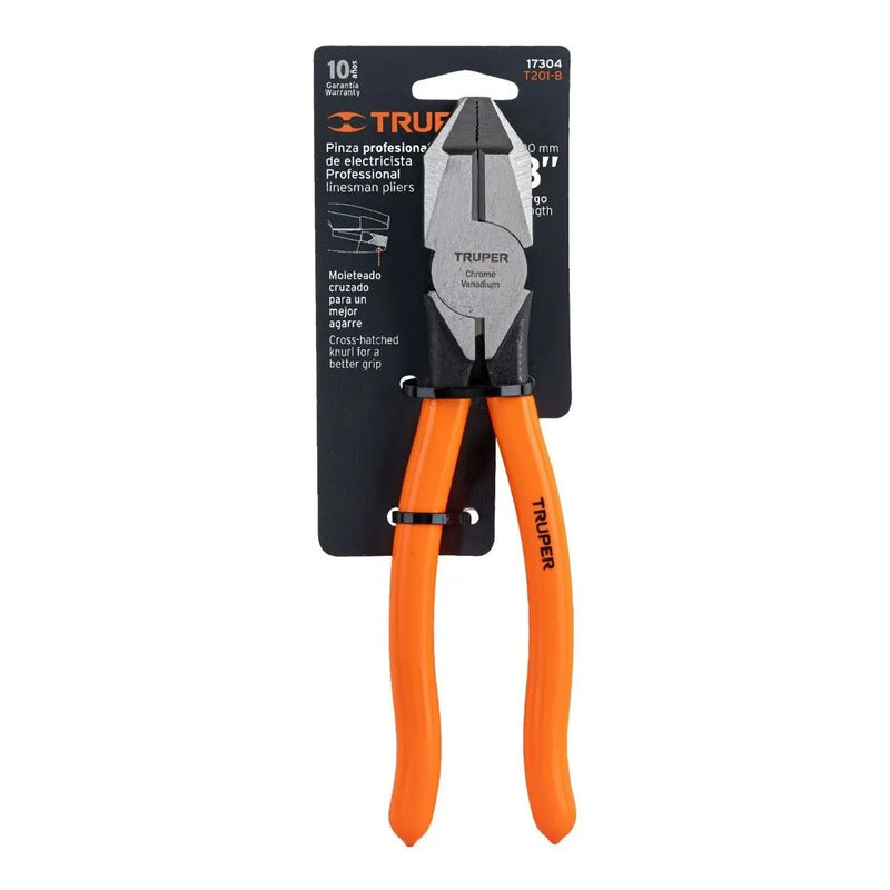 Alicate Electricista 8 PuLG. Uso Rudo, Mango Pvc - Truper