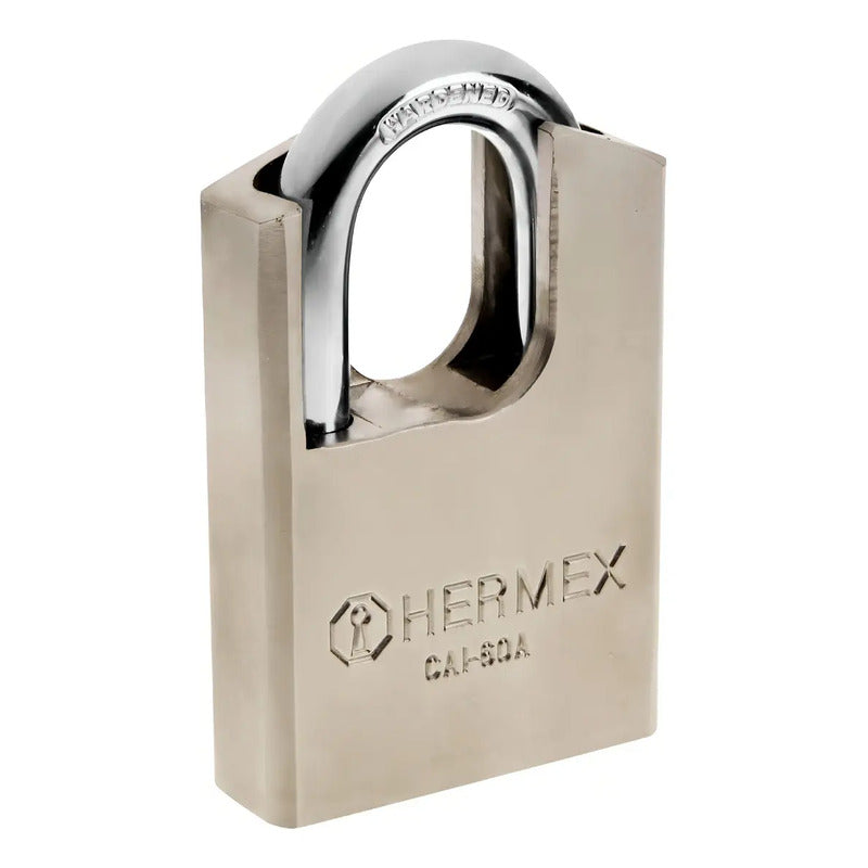 Candado De Acero Máxima Seguridad 60mm Hermex 43335 Color Marrón