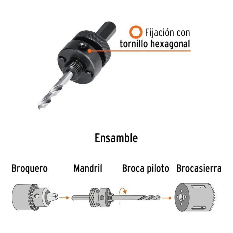 Mandril Zanco 7/16 Para Sierras Copa Bimetálicas - Truper
