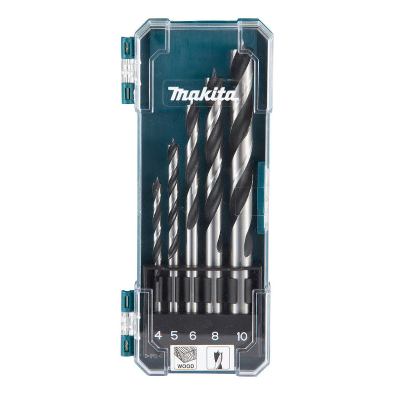 Set 5 Brocas Madera Hss 4,5,6,8 Y 10mm D-72861 Makita