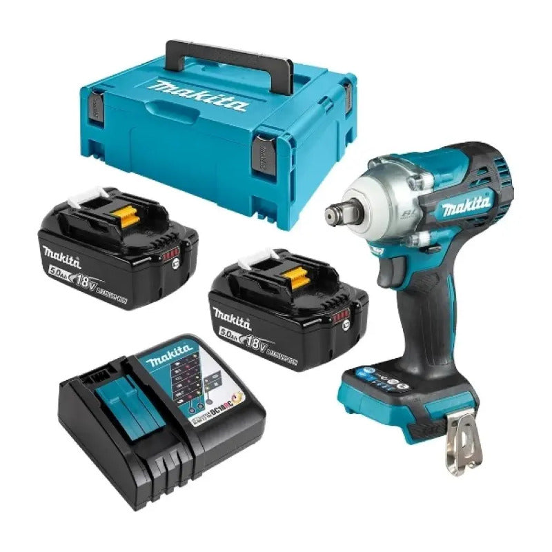 Llave De Impacto Inal. Makita Dtw302rtj Toma 3/8, Inc. Carg Turquesa 18v