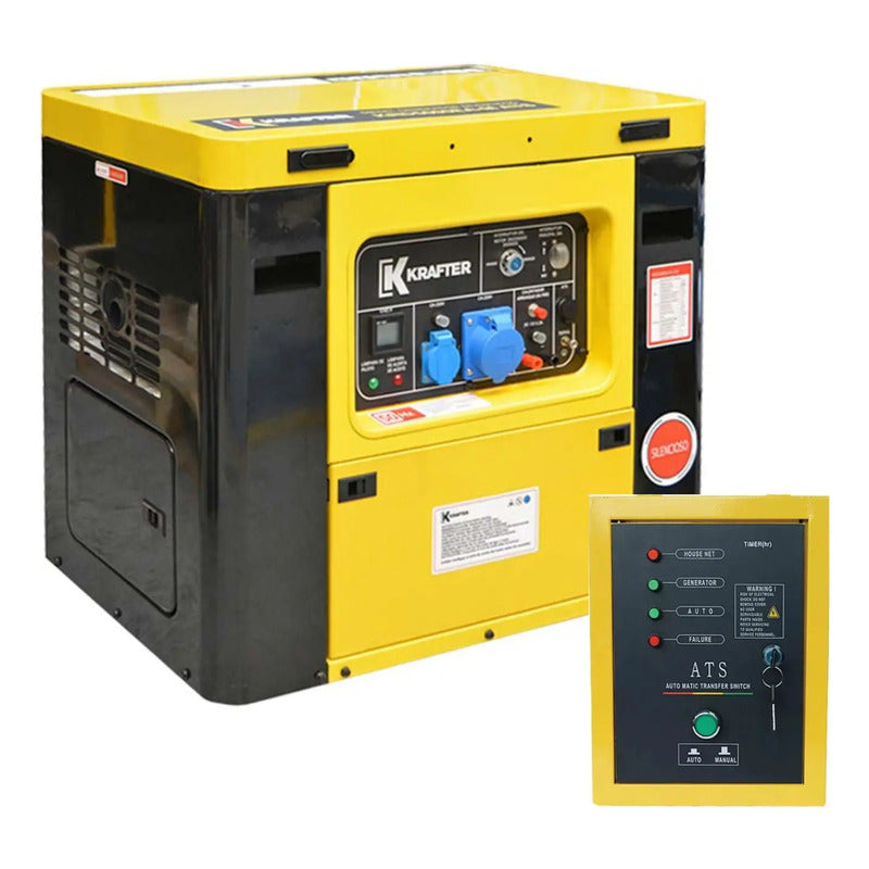 Generador Insonoro Diésel 6000w Krd5000ea-m + Ats Krafter