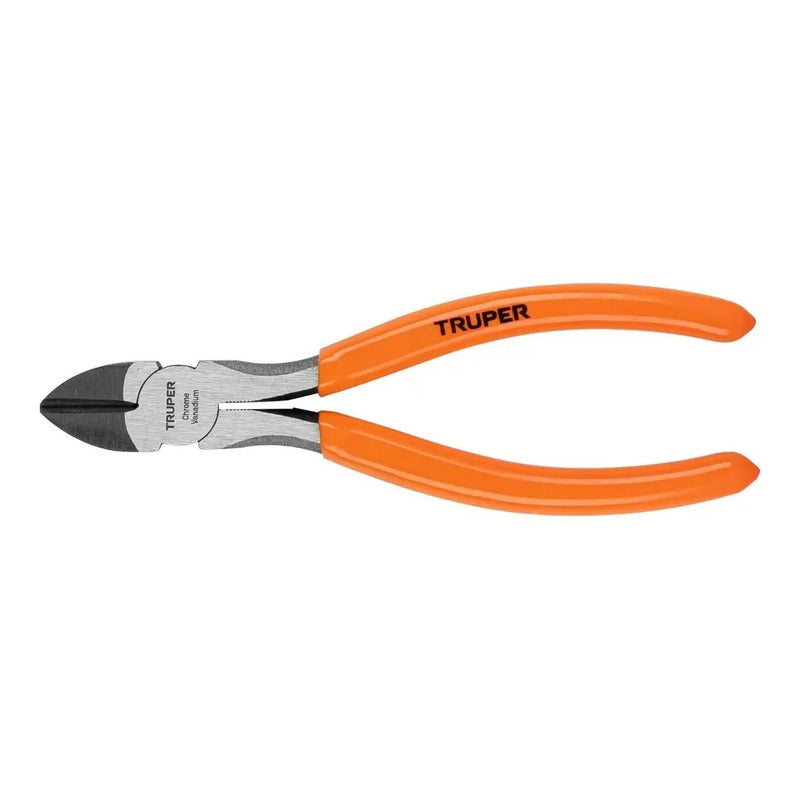 Pinza De Corte Diagonal 6 PuLG. Mango De Pvc - Truper Naranja