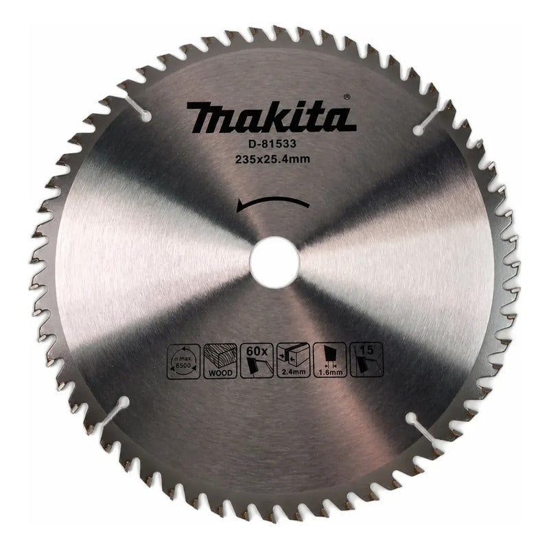 Disco Sierra 9-1/4'' 60 Dientes P/madera Makita D-81533 Gris Claro